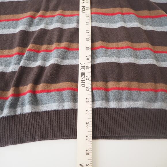 Vintage Vurt Classic V-Neck Y2K Striped Sweater Mens XL 100% Cotton - Picture 8 of 9